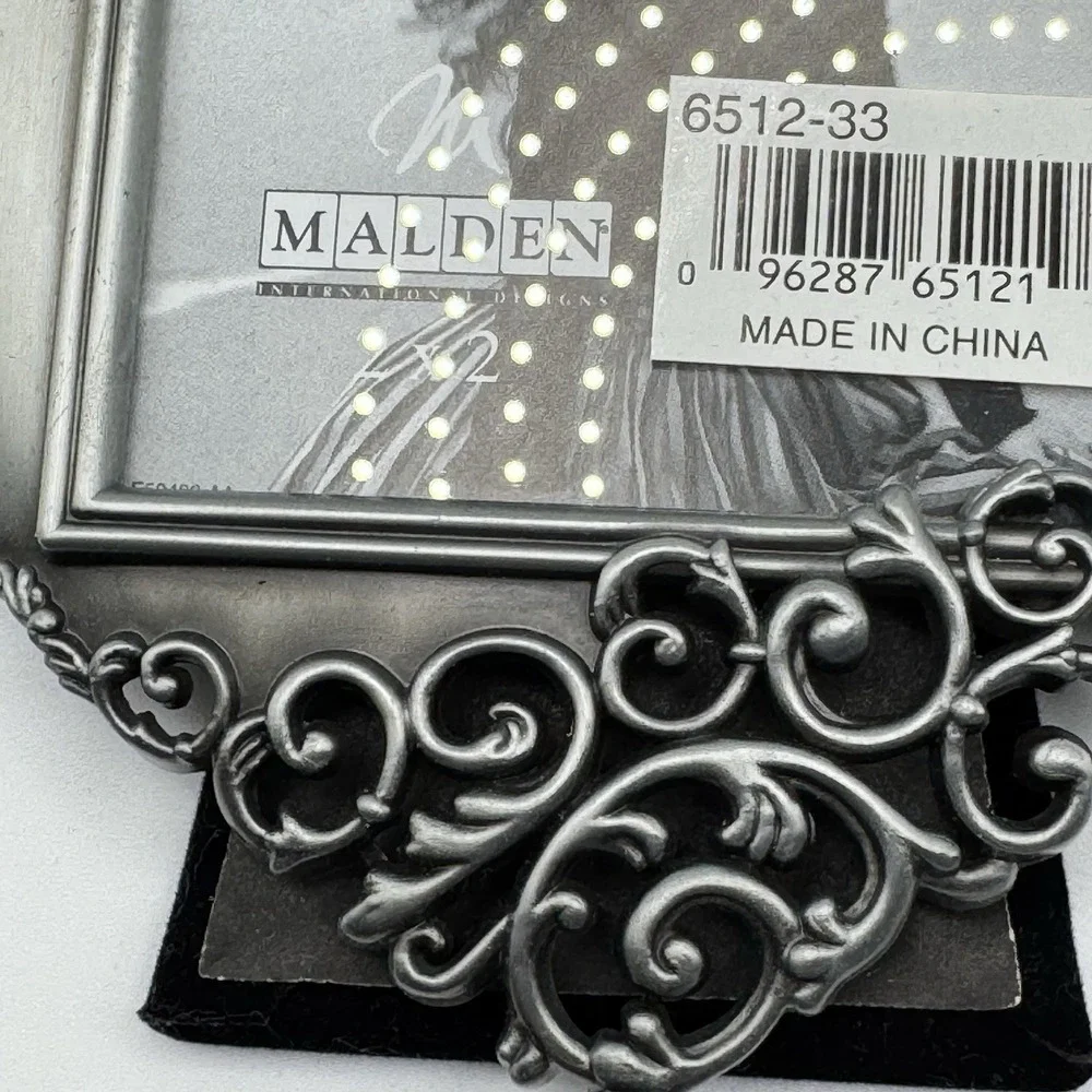 Pair of NWT Malden International Designs Pewter Heart Photo Frames